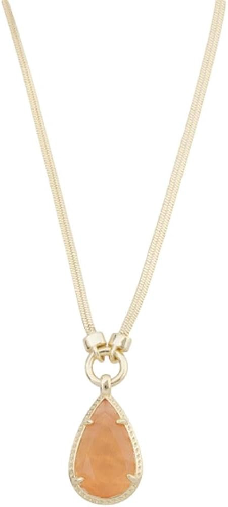 Kendra Scott Women's Sami Herringbone Statement Necklace in Gold Coral, Medium, Metal, glass | Amazon (CA)