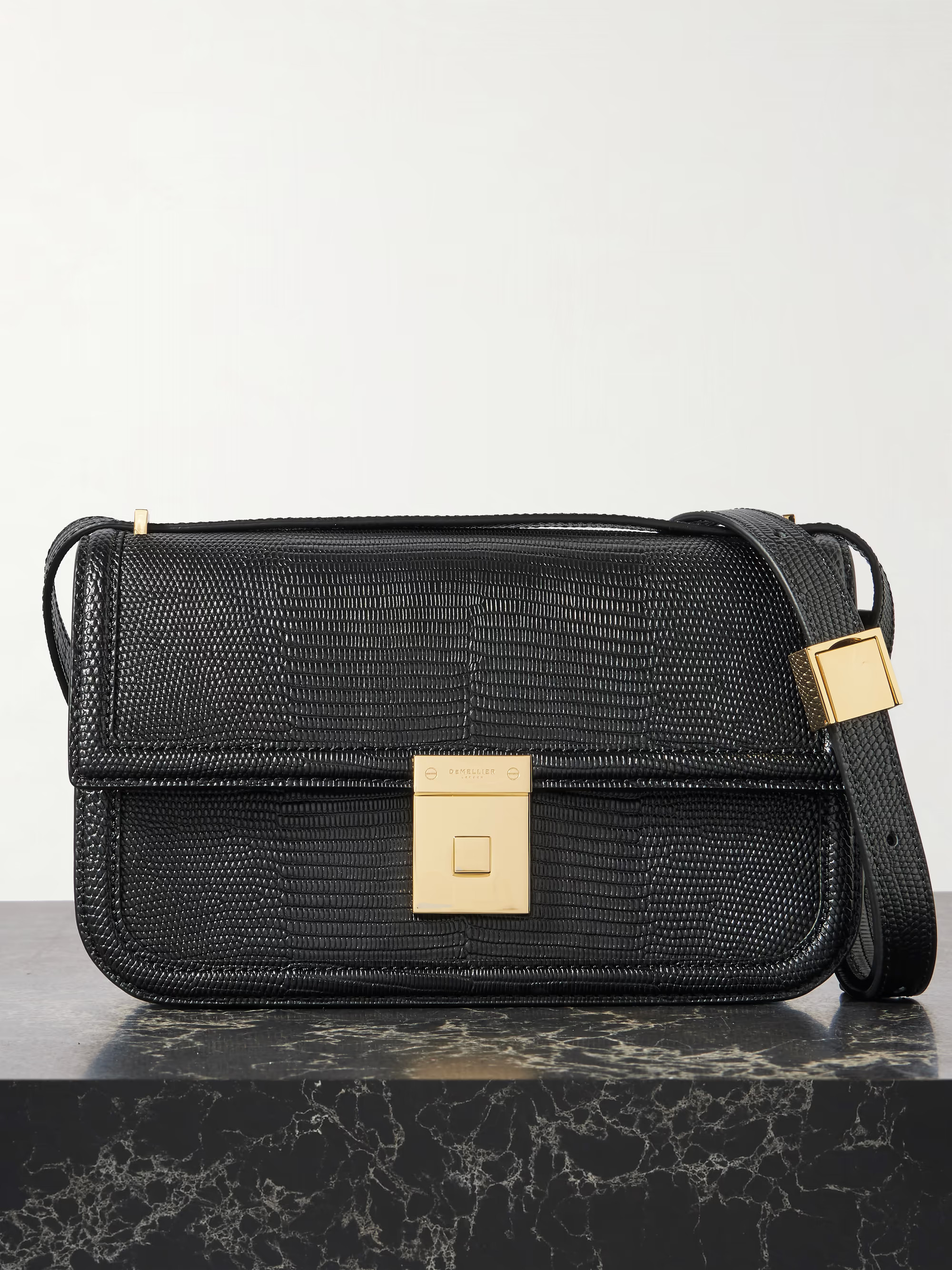 Paris lizard-effect leather shoulder bag | NET-A-PORTER (UK & EU)
