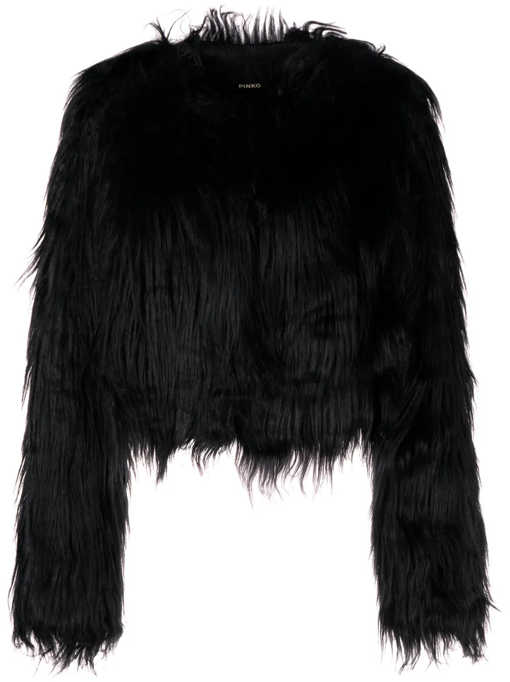 PINKO faux-fur Black Jacket - Farfetch | Farfetch Global
