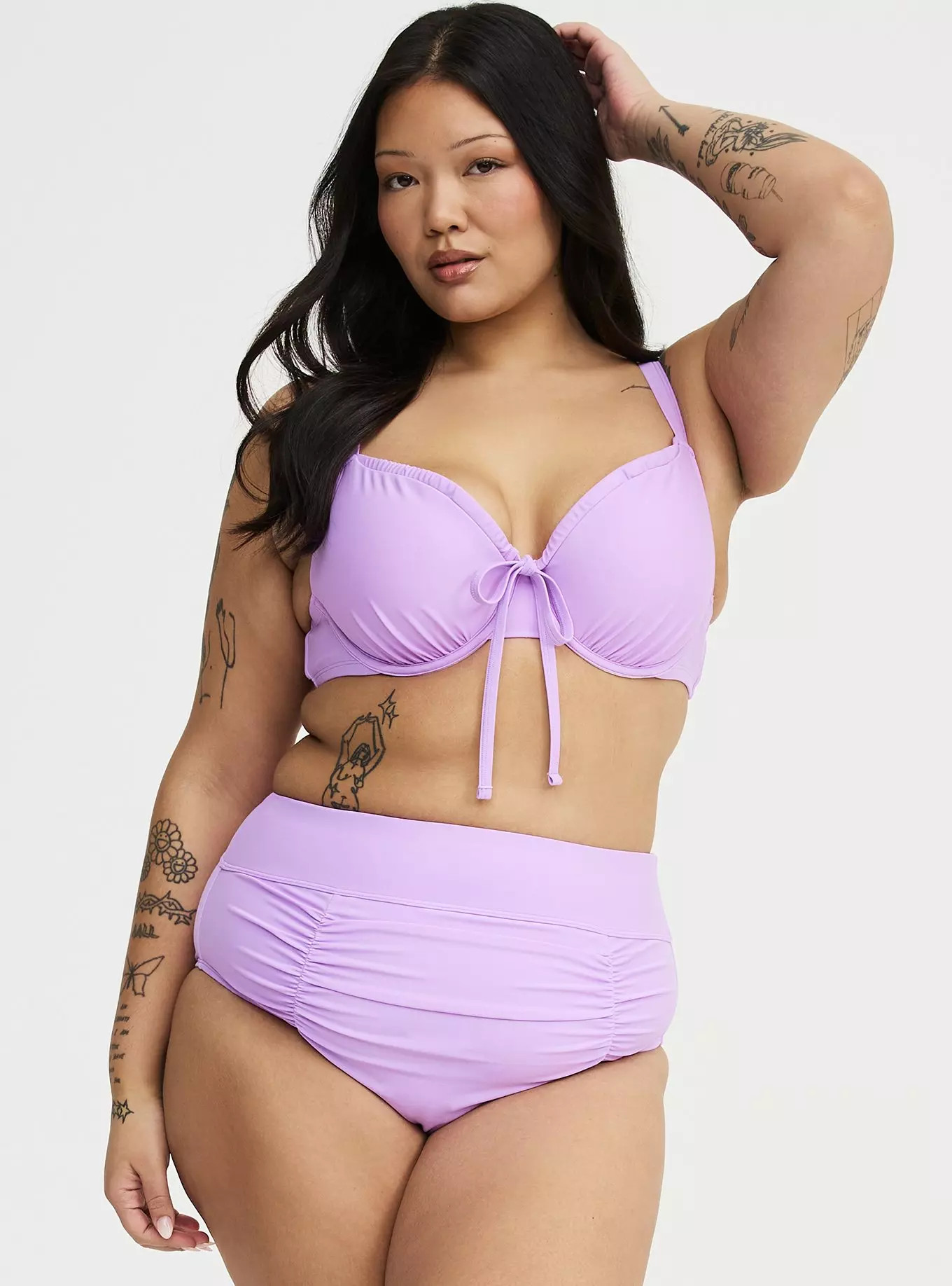 High-Rise Ruched Cheeky Swim Bottom | Torrid (US & Canada)