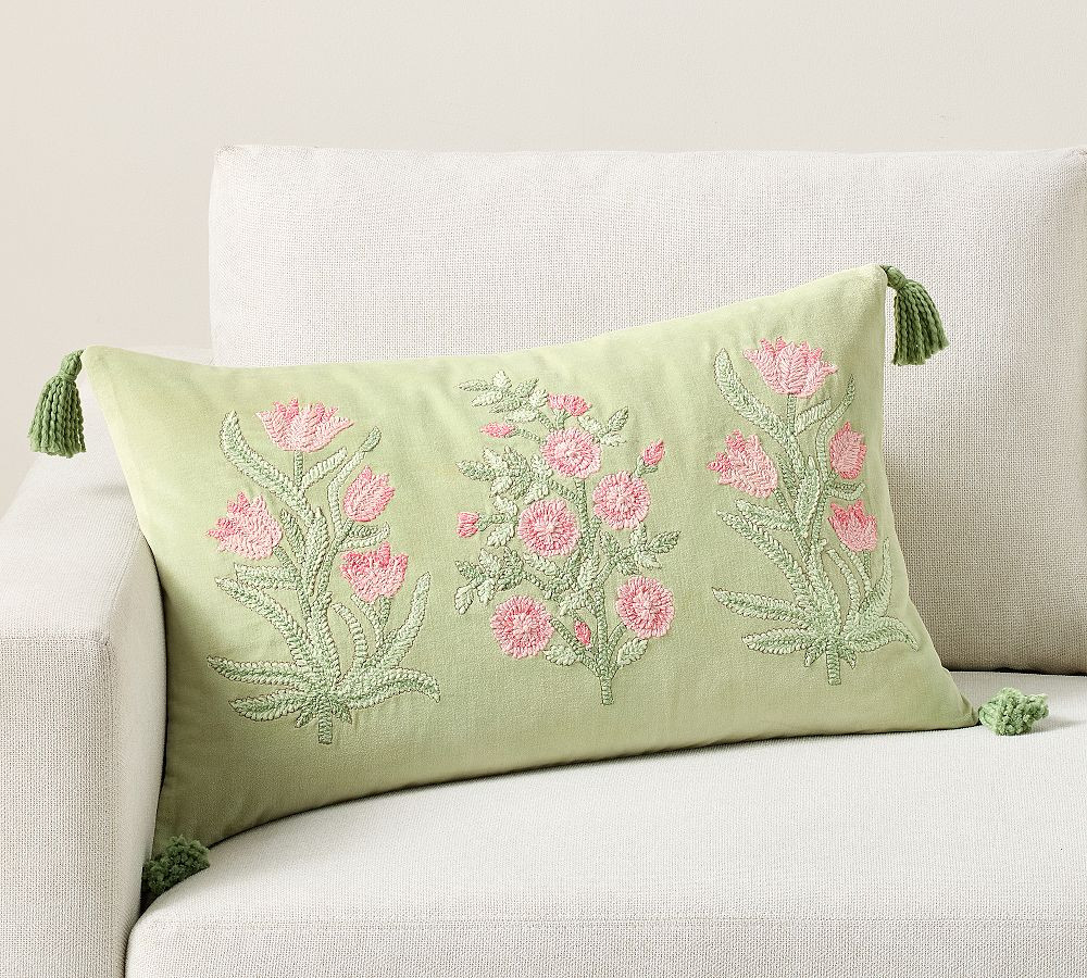 Roller Rabbit Floral Decorative Lumbar Pillow Cover | Pottery Barn (US)