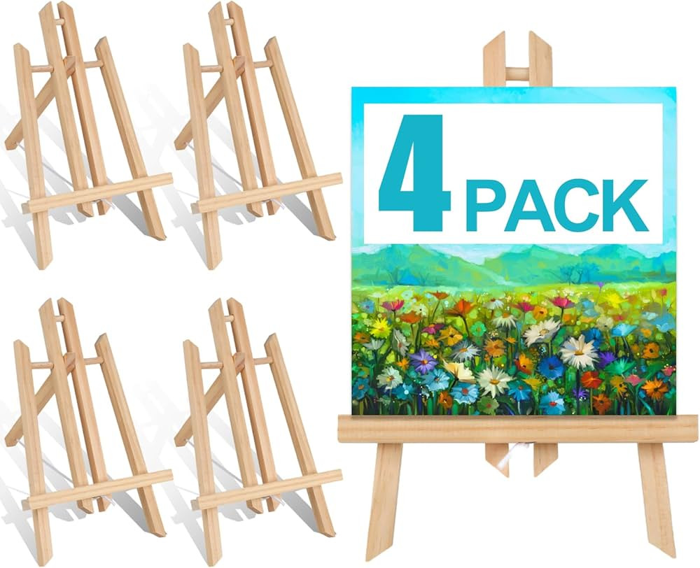 4pack Portable Wood Easel - Desktop Display Rack for Parties and Events - Versatile Wood Art Stan... | Amazon (US)
