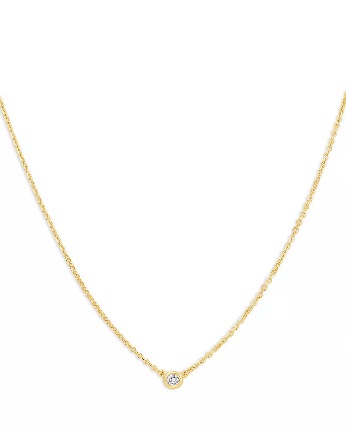 Diamond Bezel Solitare Necklace in 14K Yellow Gold, 0.05 ct. t.w. - 100% Exclusive | Bloomingdale's (US)