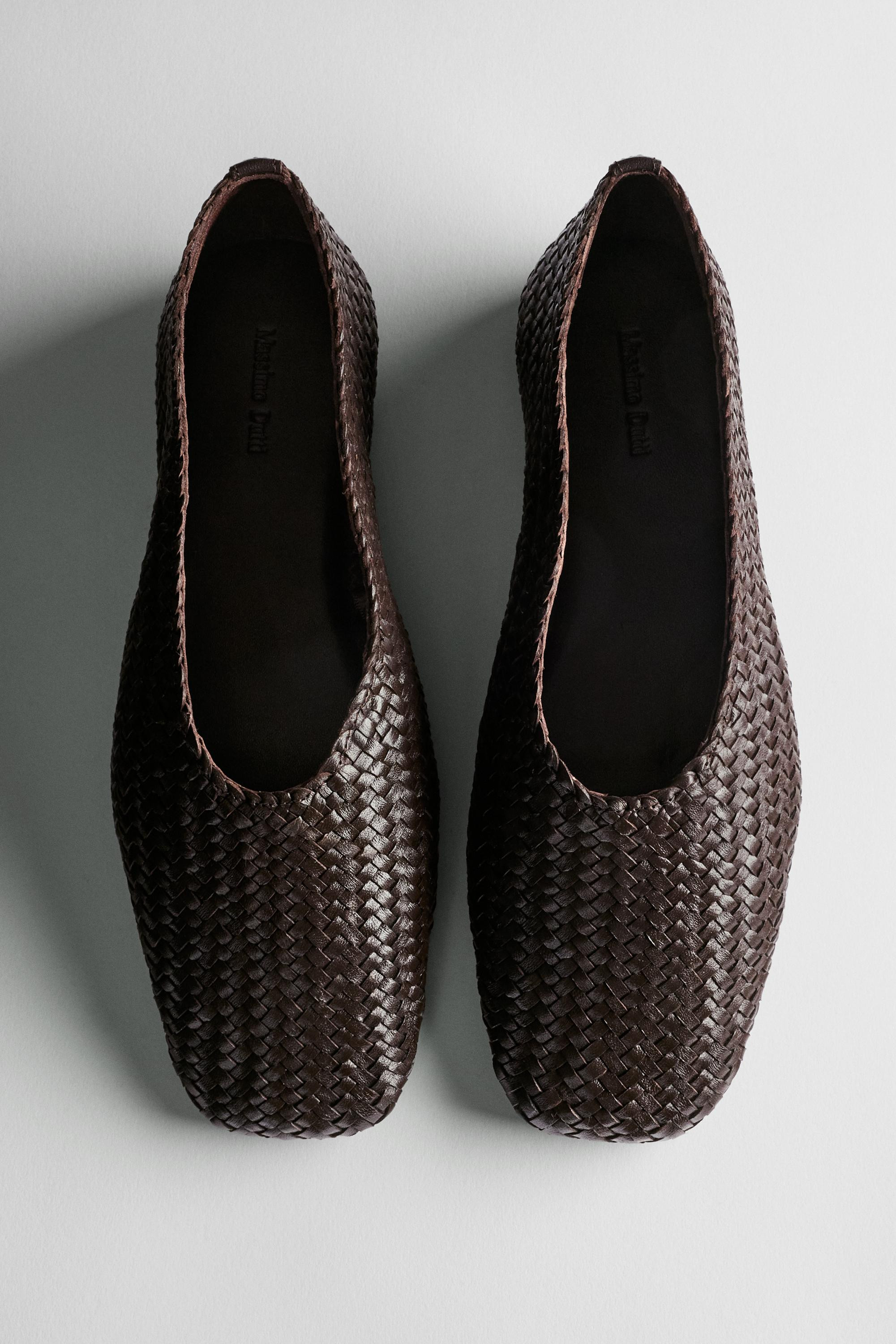 Braided leather ballet flats \u00b7 Brown \u00b7 Ballet\u00e2 Flats | Massimo Dutti | Massimo Dutti UK