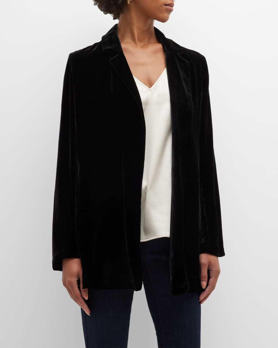 Eileen Fisher Open-Front Velvet Blazer | Neiman Marcus