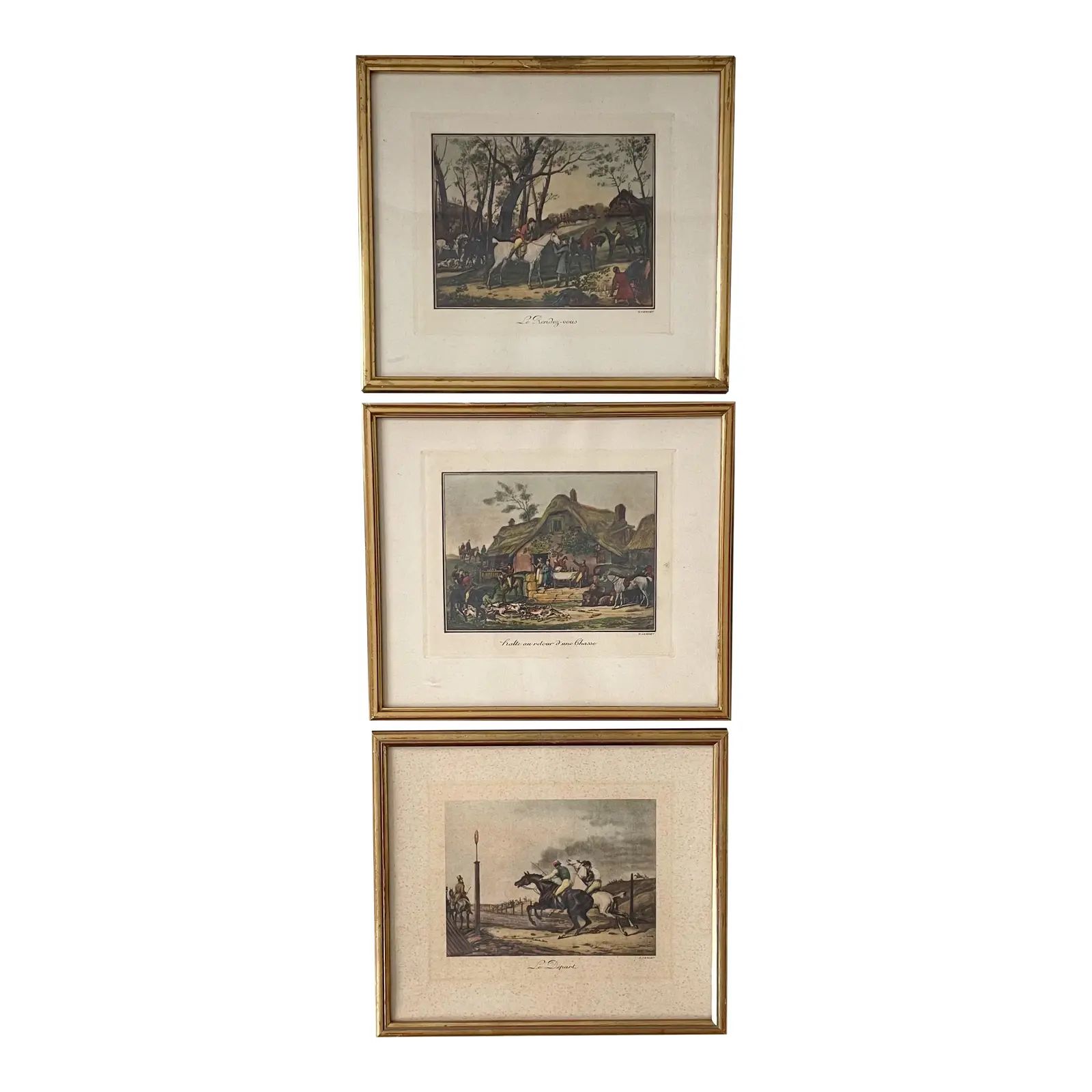 Set/3 Carle Vernet French Equestrian Lithographs | Chairish