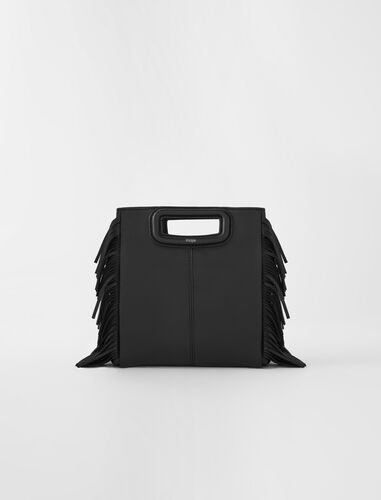 Smooth leather M bag with fringing | Maje US