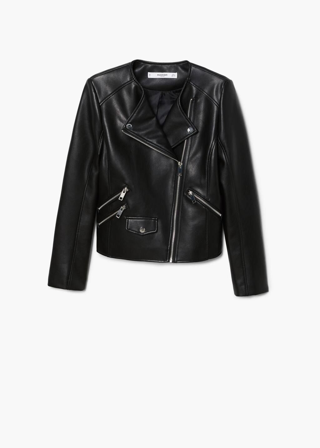 Zipped biker jacket - Women | MANGO (US)