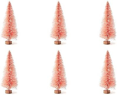 Factory Direct Craft Frosted Pink Bottle Brush Miniature Sisal Trees (Package of 6) | Amazon (US)
