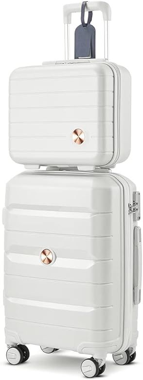 Somago 20IN Carry On Luggage and 14IN Mini Cosmetic Cases Travel Set Hardside Luggage with Spinner W | Amazon (US)