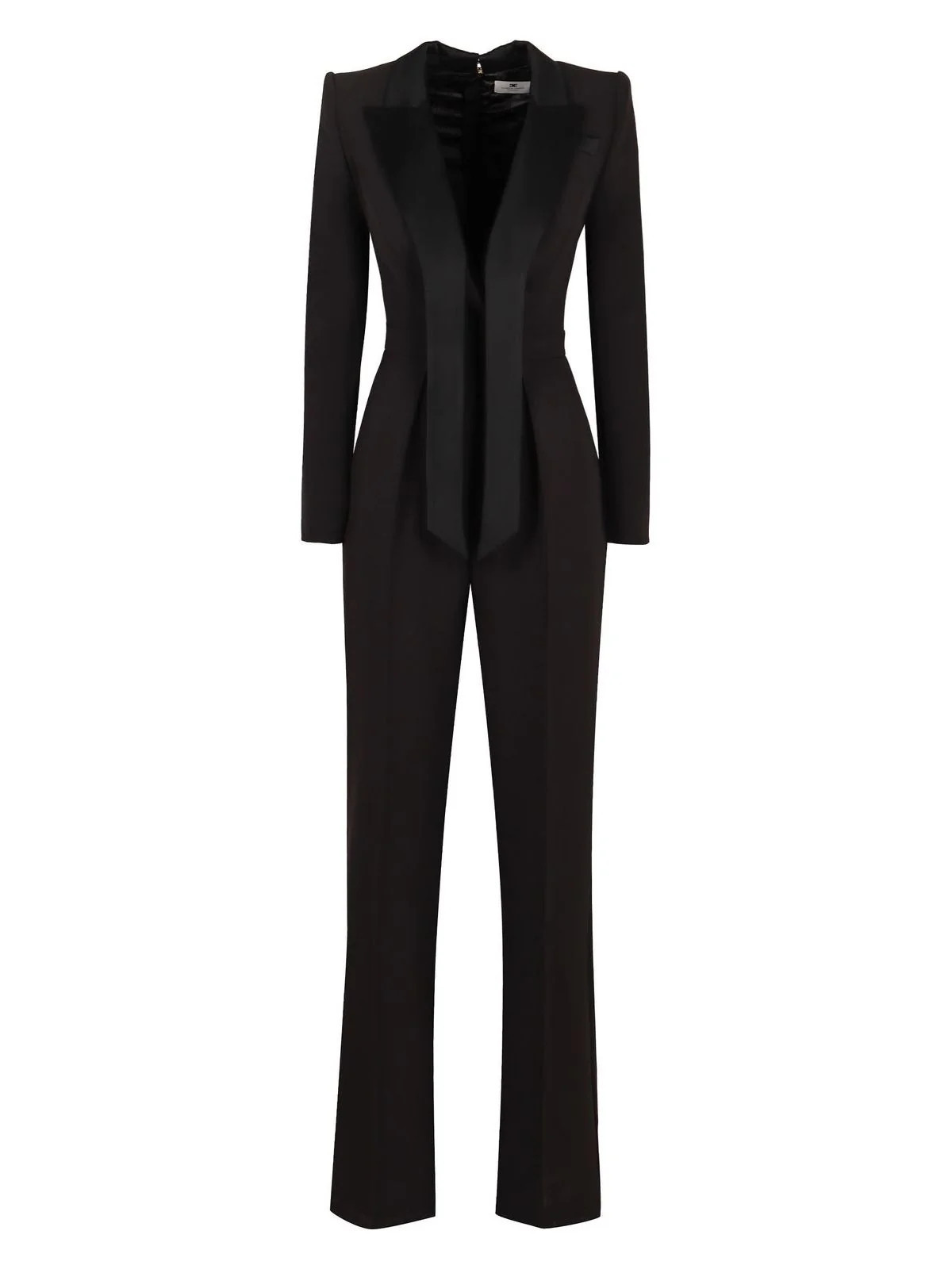 Elisabetta Franchi Women's Crepe Jumpsuit in Black | Size 44 | TU00951E2 Color 110 | LOZURI