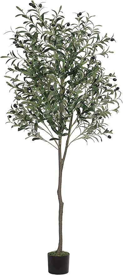 VIAGDO Artificial Olive Tree 6ft(70in) Tall Fake Potted Olive Silk Tree with Planter Large Faux Oliv | Amazon (US)