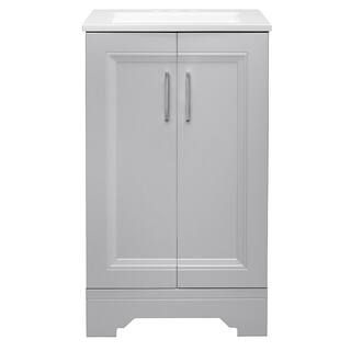 Glacier Bay Willowridge 18-1/2 in. W Bath Vanity in Dove Gray with Cultured Marble Vanity Top in ... | The Home Depot