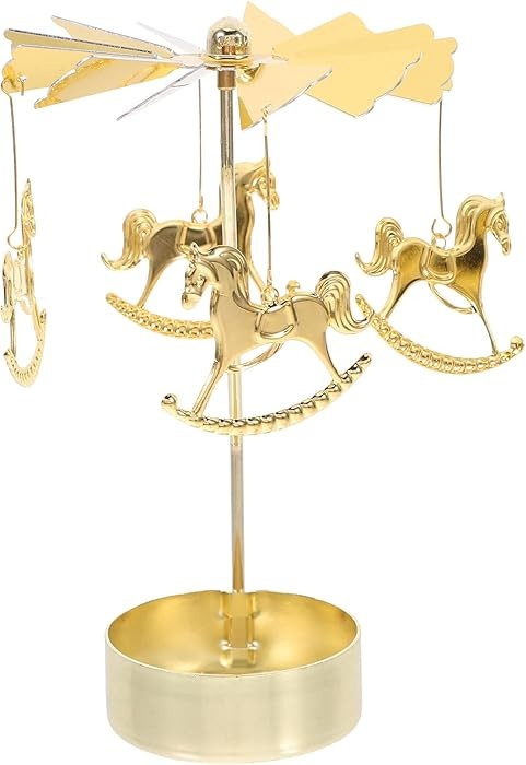 Cabilock Carousel Candle Stand Rotating Candle Holder Metal Table Decor for Home Party Centerpiec... | Amazon (US)
