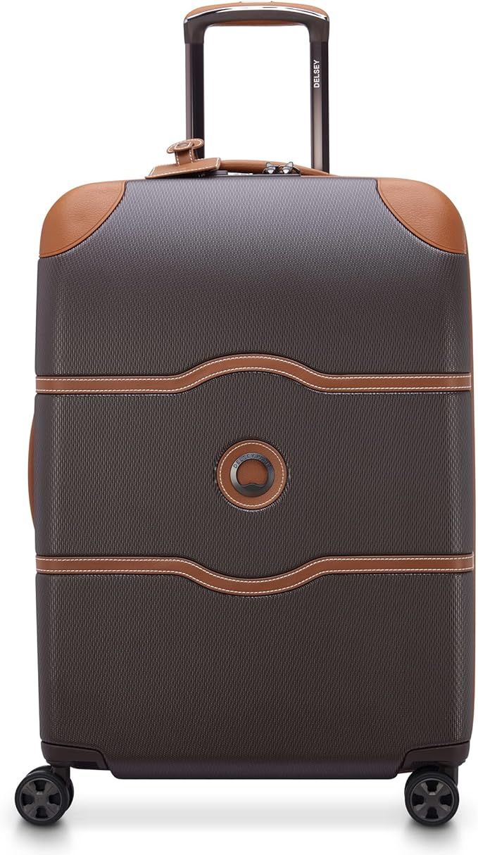 DELSEY Paris Chatelet Hardside Luggage with Spinner Wheels, Chocolate Brown, Checked-Medium 24 In... | Amazon (US)
