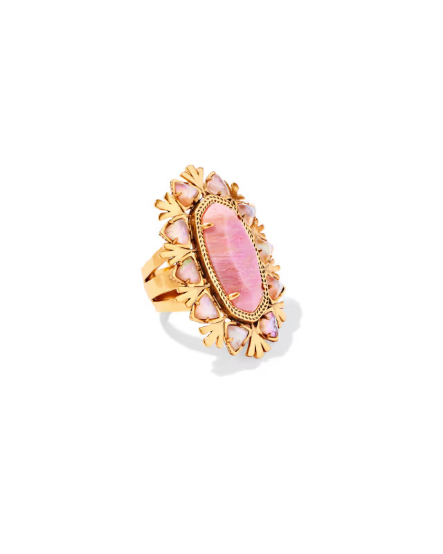 Havana Vintage Gold Cocktail Ring in Blush Pink Quartzite | Kendra Scott
