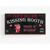 Valentine's Day Sign | Kissing Booth Modern Farmhouse Wall Decor Vintage Love Canvas Pucker Up Butte | Etsy (US)