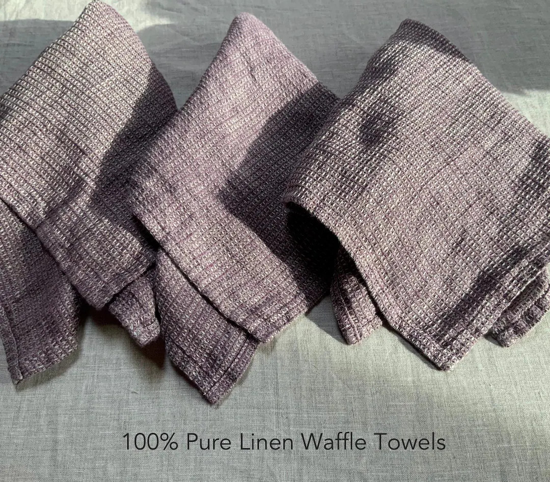 100% Pure Linen Waffle Towel: Natural Organic Bath & Spa - Etsy | Etsy (US)