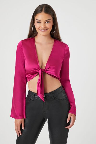 Bell-Sleeve Tie-Front Top | Forever 21