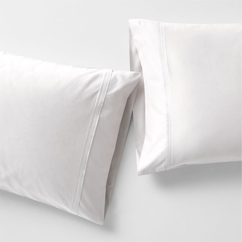 Organic 400 Thread Count Sateen White Pillow Cases Standard, Set of 2 + Reviews | Crate & Barrel | Crate & Barrel