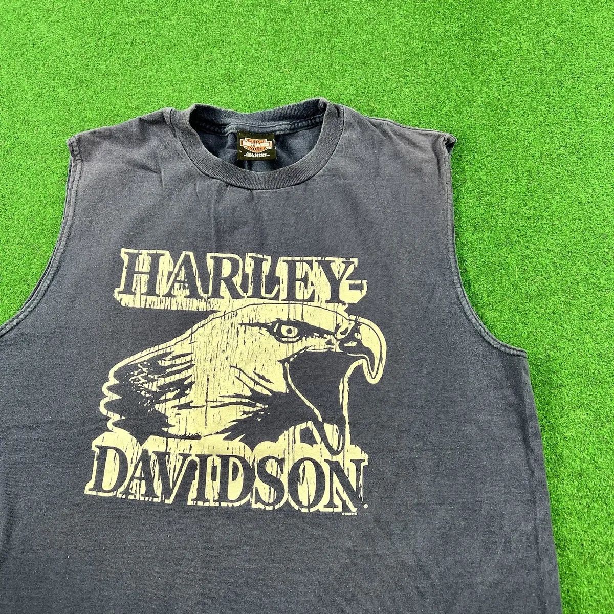 Vintage Harley Davidson Shirt Mens L Blue Tank Top Screaming Eagle Racing USA | eBay US