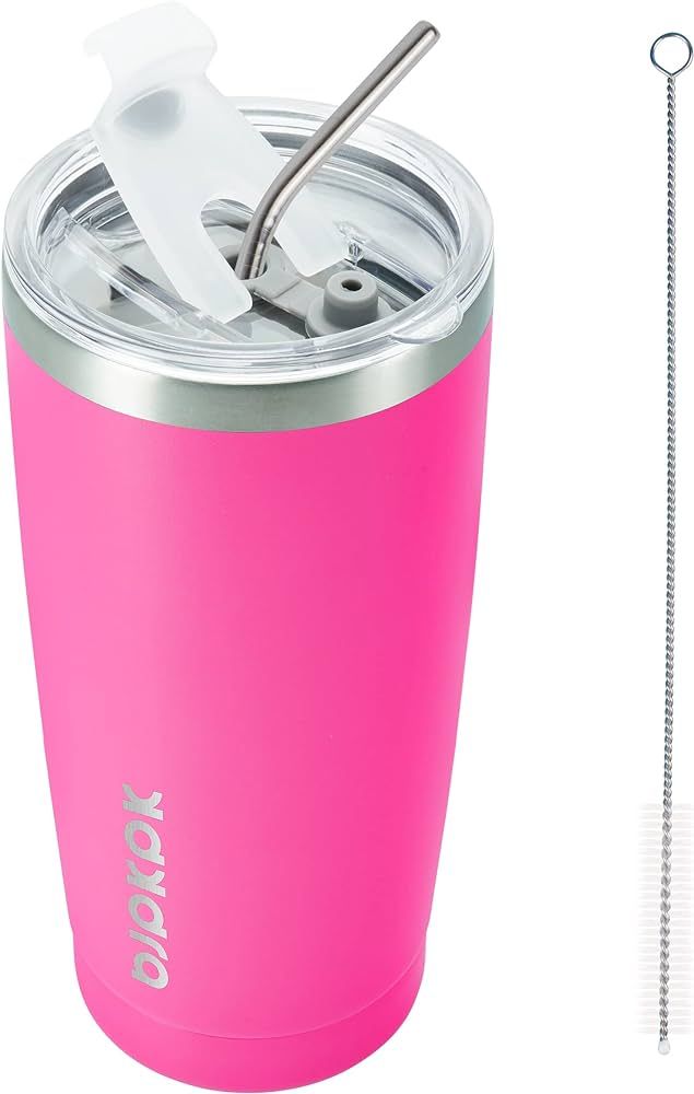 BJPKPK 20oz Stainless Steel Tumbler with Lid, Double Wall Vacuum Coffee Cup, Travel Mug for Ice D... | Amazon (US)
