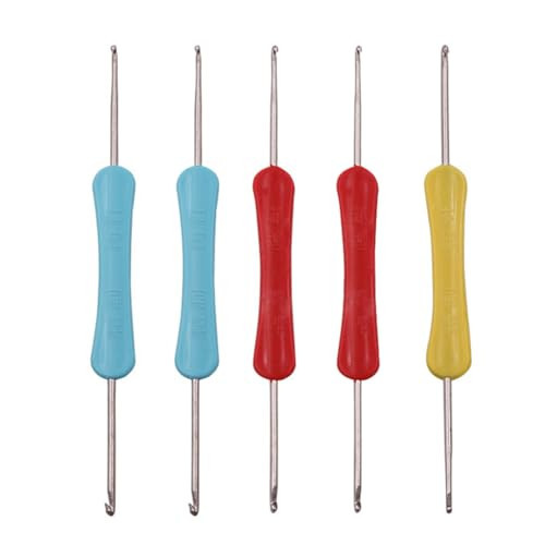 Crochet Hooks, 5 Pcs Double End Crochet Hooks, Crochet Needles Sweater Knitting Needles Kit Weave Craft DIY Hand-Made Knitting Crochet Tool Craft Sewing Accessory | Amazon (US)