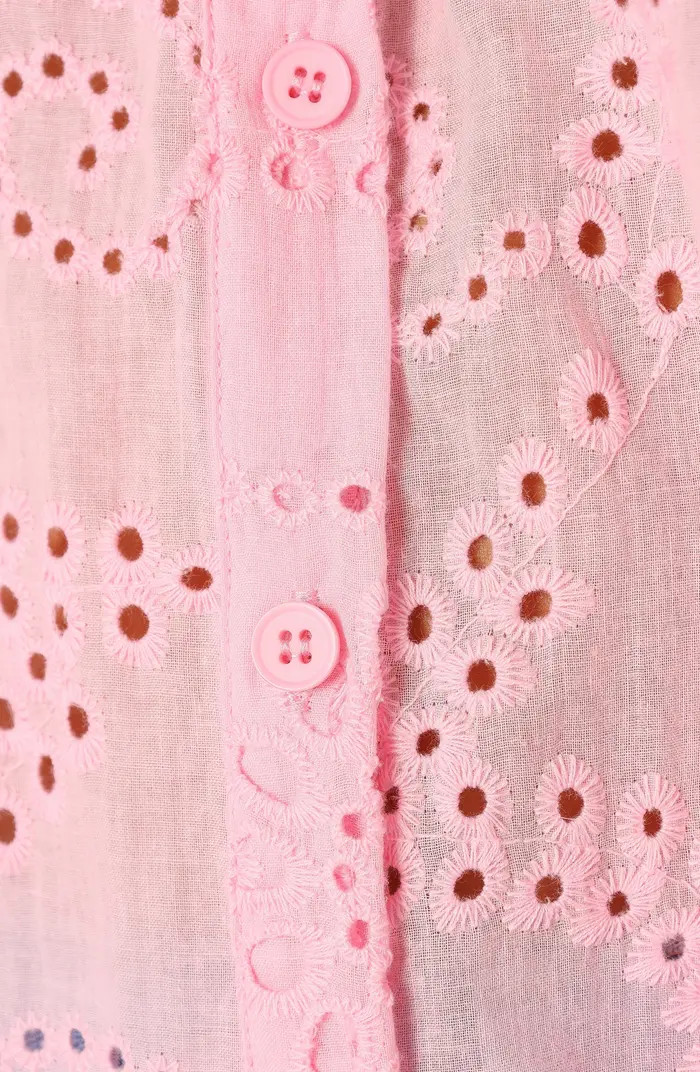 Petal & Pup Janelle Shirred Eyelet Button-Up Top | Nordstrom | Nordstrom