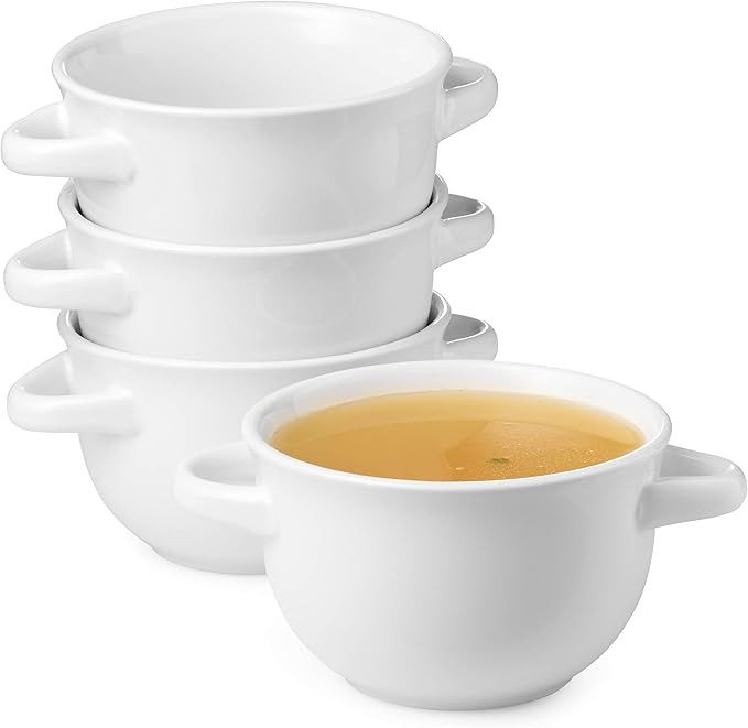 Soup Crocks with Handles, Soup Bowls, Oven Safe, Ceramic Make, Soup, Chilli, by KooK, 18 oz, Set ... | Amazon (US)