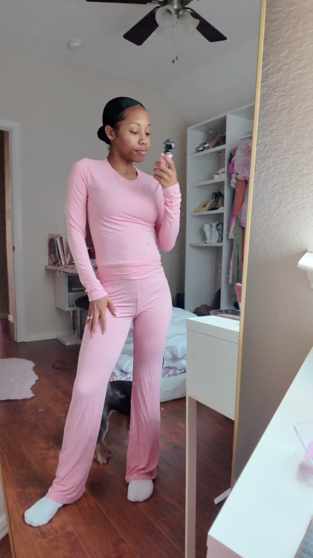 Did someone say pink lounge set? This is the most cozy, comfy long sleeve flare legged lounge set in my favorite color! Plus my new vlog camera I got on Black Friday! The Xtra Muse is amazing!!

#LTKootd #LTKPetite #LTKvlog