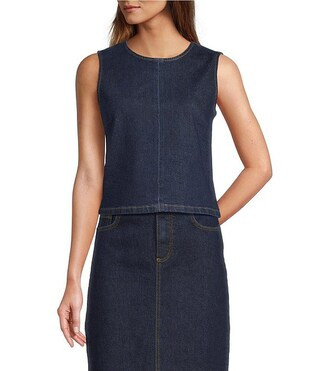 Antonio Melani Kaylee Coordinating Sleeveless Crew Neck Denim Blouse | Dillard's | Dillard's