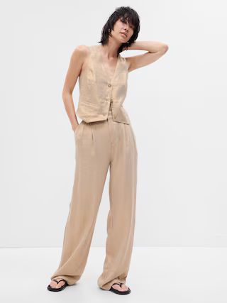 Linen-Cotton Pleated Pants | Gap (US)