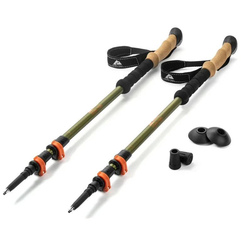 Ozark Trail Brand Aluminum Adjustable Quick Lock Trekking Poles with Cork Grip, 2 Hiking Poles | Walmart (US)