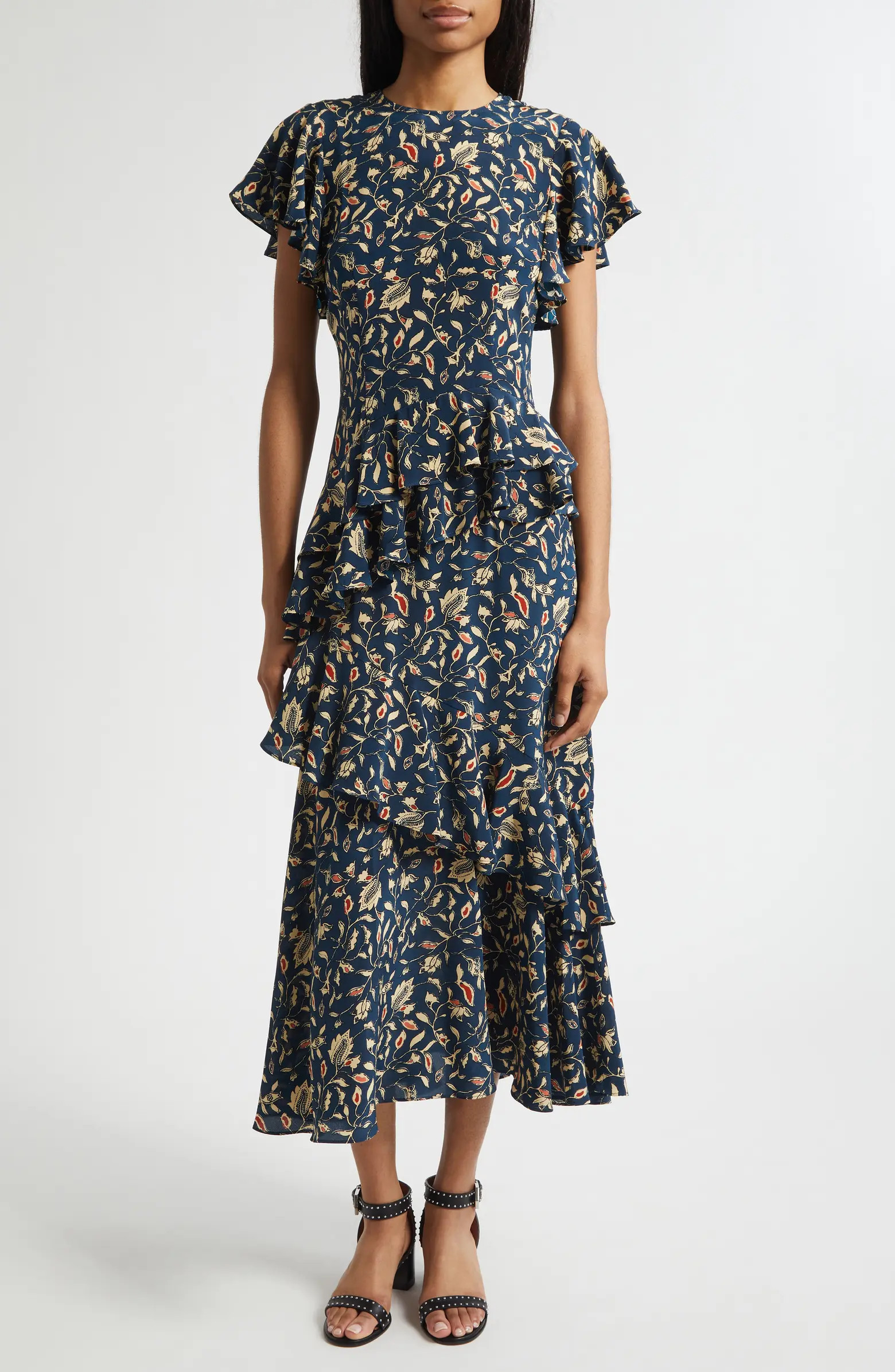 Ulla Johnson Amaia Ruffle Silk Maxi Dress | Nordstrom | Nordstrom