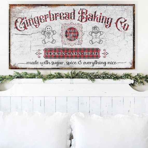 Gingerbread Baking Co Sign Modern Farmhouse Decor Christmas - Etsy | Etsy (US)