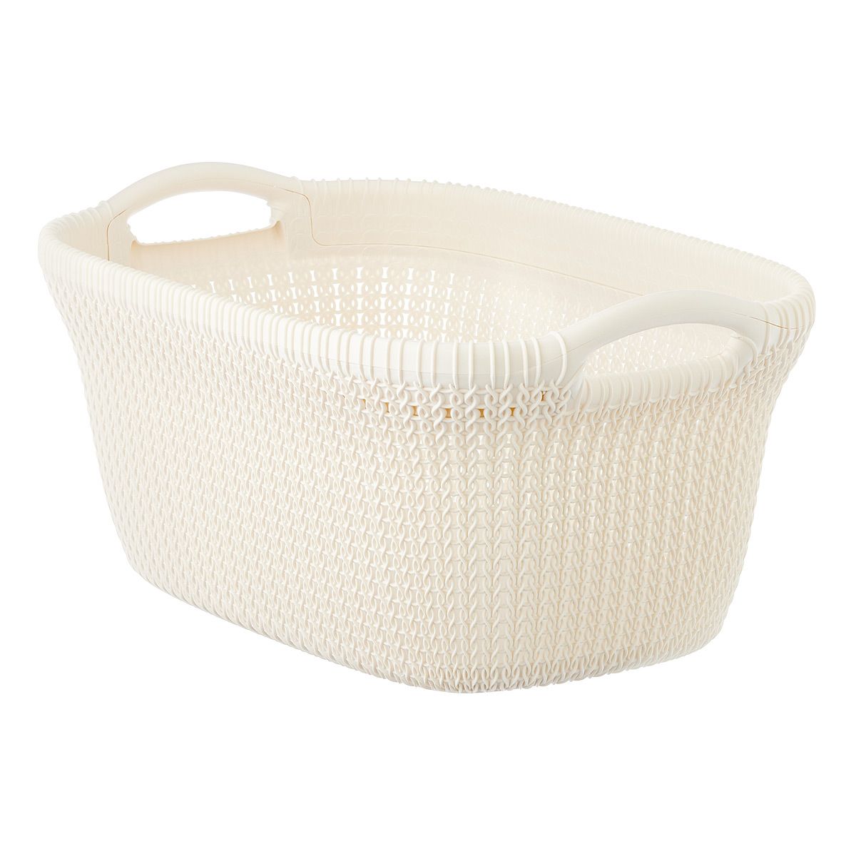 Curver Knit Laundry Basket Cream | The Container Store