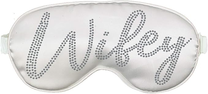 Bride Gift Sleep Mask - Crystal Wifey White Sleep Mask - Bachelorette Party Supplies Blackout Eye... | Amazon (US)