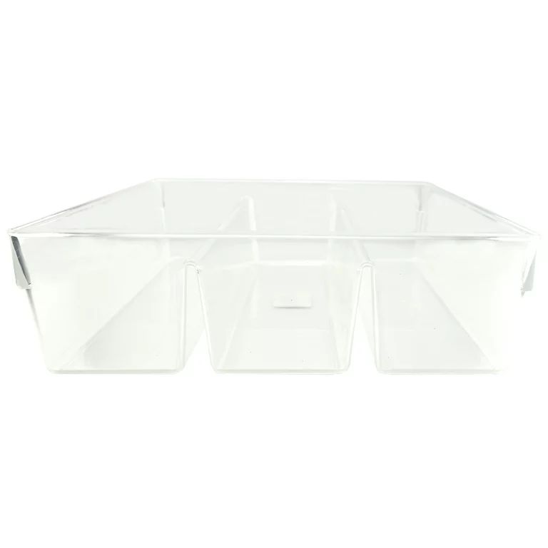 Mainstays Plastic 3 Compartment Organizer for Drawer Multi-Use, Clear 1 Count | Walmart (US)