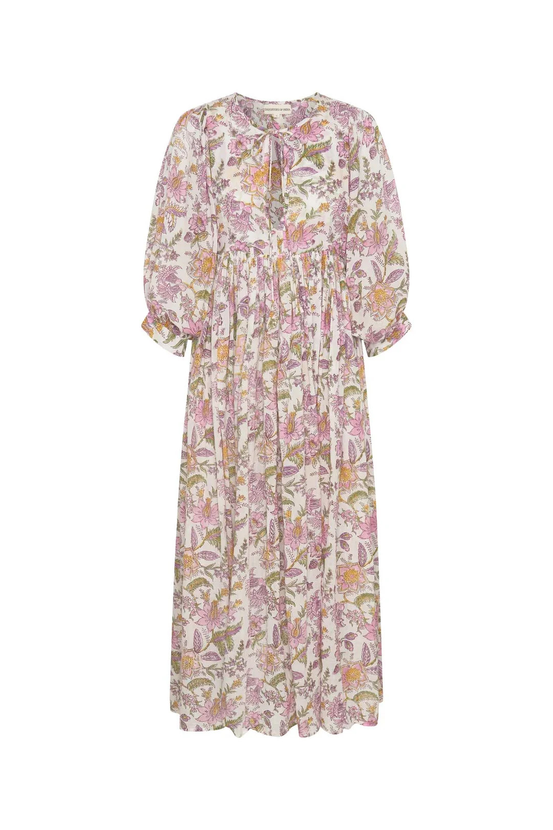 Kyra Maxi Dress ~ Fuchsia Bloom | Daughters of India
