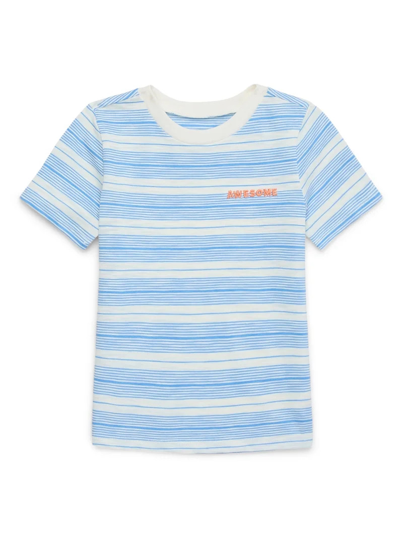 Garanimals Toddler Boy Short Sleeve Striped T-Shirt with Embroidery, Sizes 18M-5T | Walmart (US)