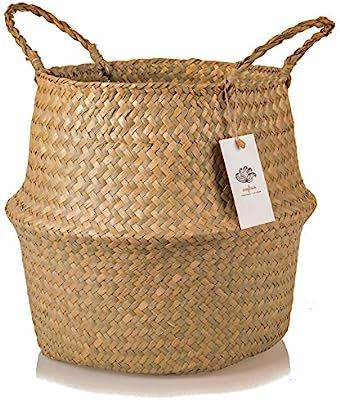 Ecofinia XXL Large Seagrass Belly Basket with Handles – 100% Hand Woven from Sustainably Grown ... | Amazon (US)