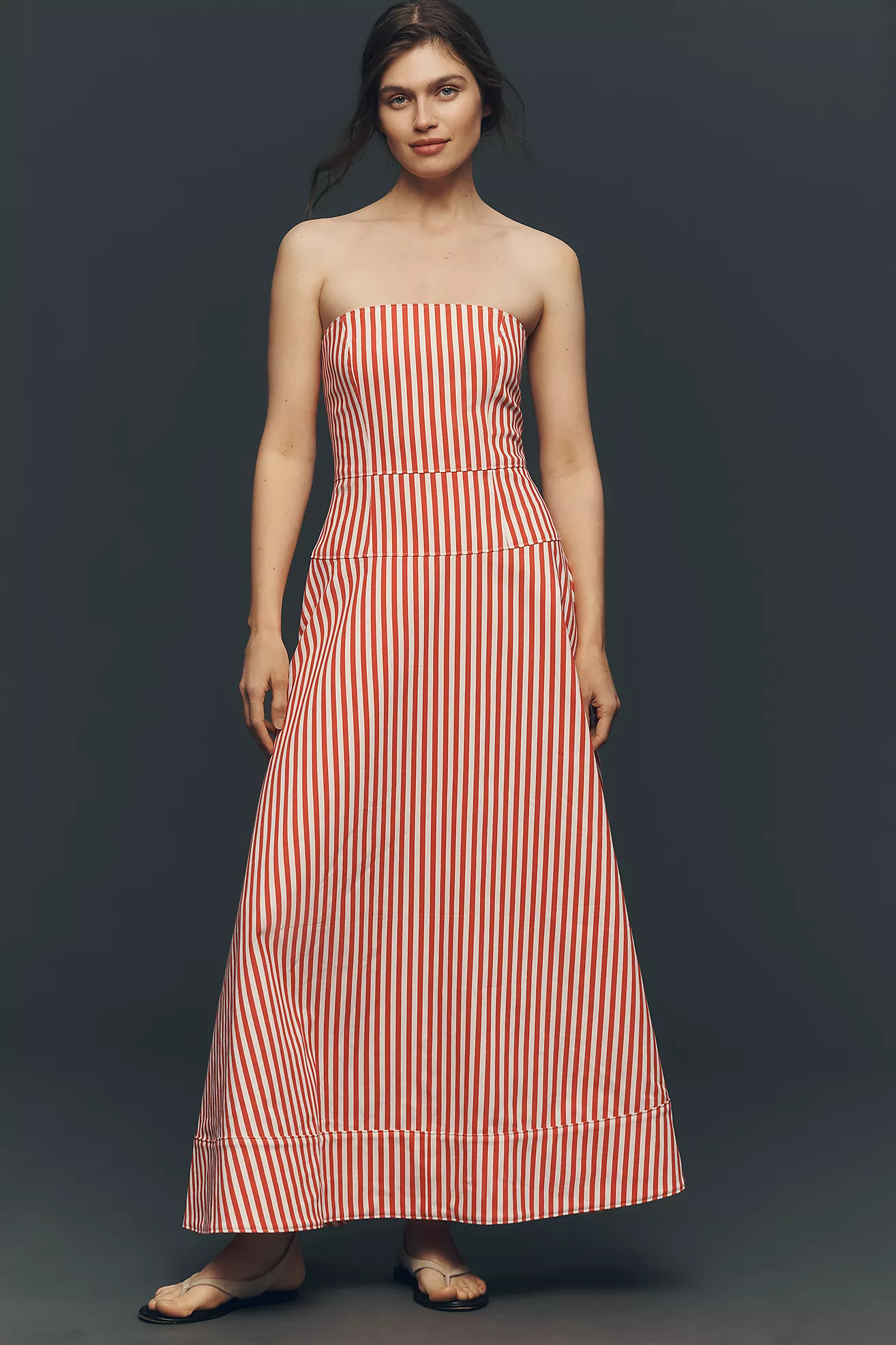 Aston Studio Strapless Denim Maxi Dress | Anthropologie (US)