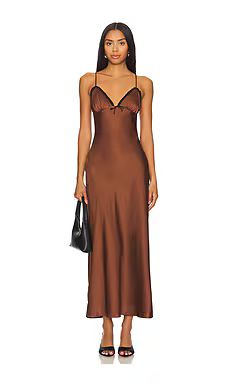 NIA Camille Dress in Chocolate from Revolve.com | Revolve Clothing (Global)