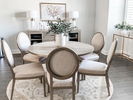 Client dining room decor!

Round area rug 
Neutral area rug
Artificial olive branch stems
Faux stems
Artificial greenery
Eucalyptus stems
Glass console table
Gold console table 

#LTKstyletip #LTKhome