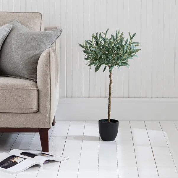 Artificial Small Olive Tree in Black Plant Pot | Dunelm (migrated)