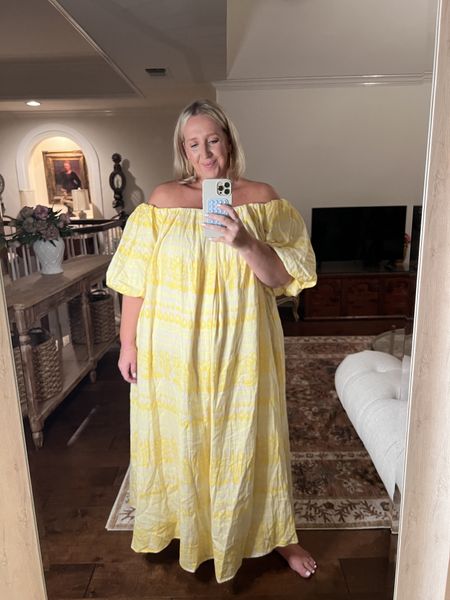 Great yellow maxi! SIZE DOWN! Comes with a removable sash to wear, slide to see it on! This runs very oversized available sizes XS-3X

#LTKtravel #LTKSeasonal #LTKfindsunder50