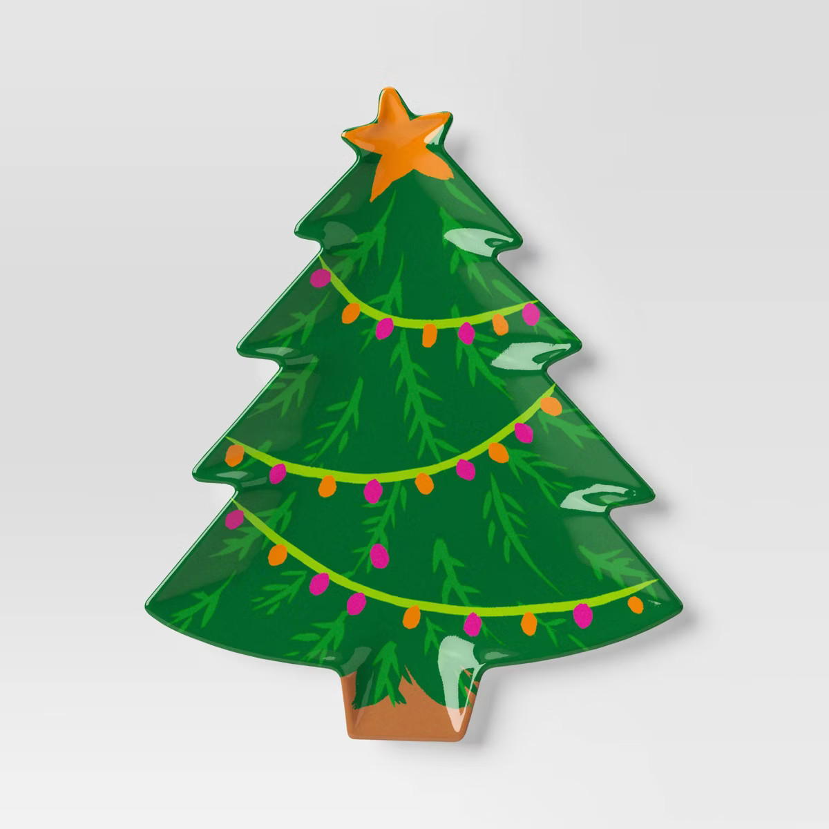 9.38" Christmas Melamine Figural Tree Appetizer Plate Green - Wondershop™ | Target