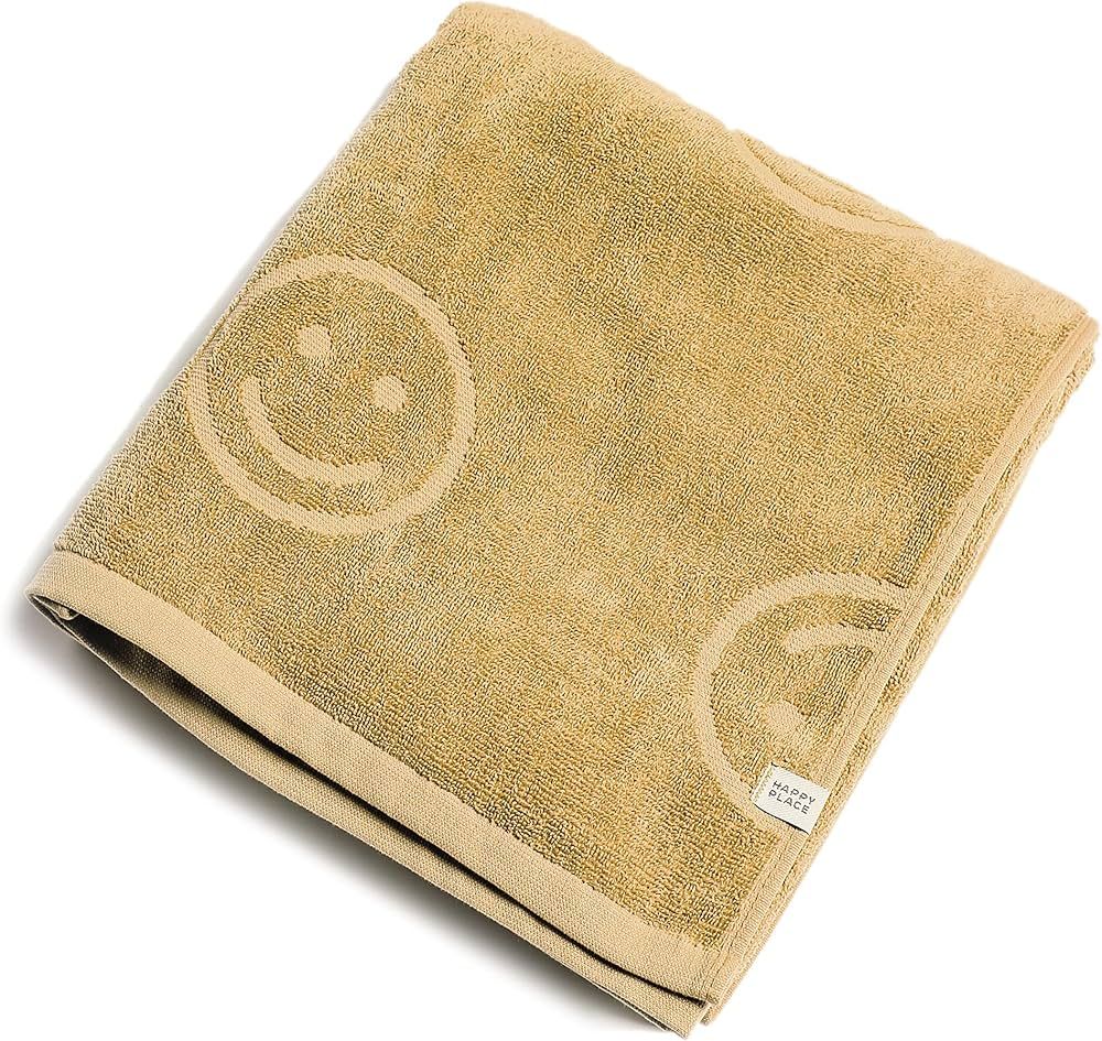 Happy Place 100% Cotton Premium Terry Bath Towels, Soft Plush and Ultra Absorbent, Lightweight 39... | Amazon (US)