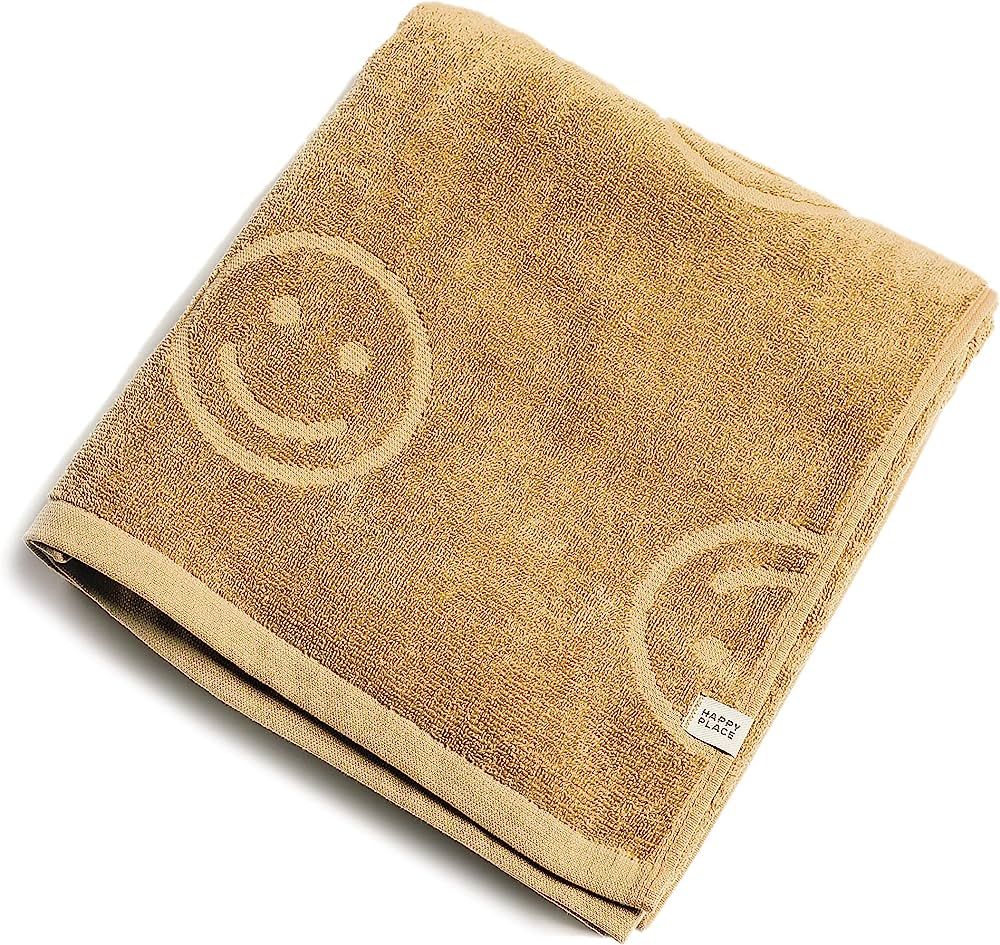 Happy Place 100% Cotton Premium Terry Bath Towels, Soft Plush and Ultra Absorbent, Lightweight 39... | Amazon (US)