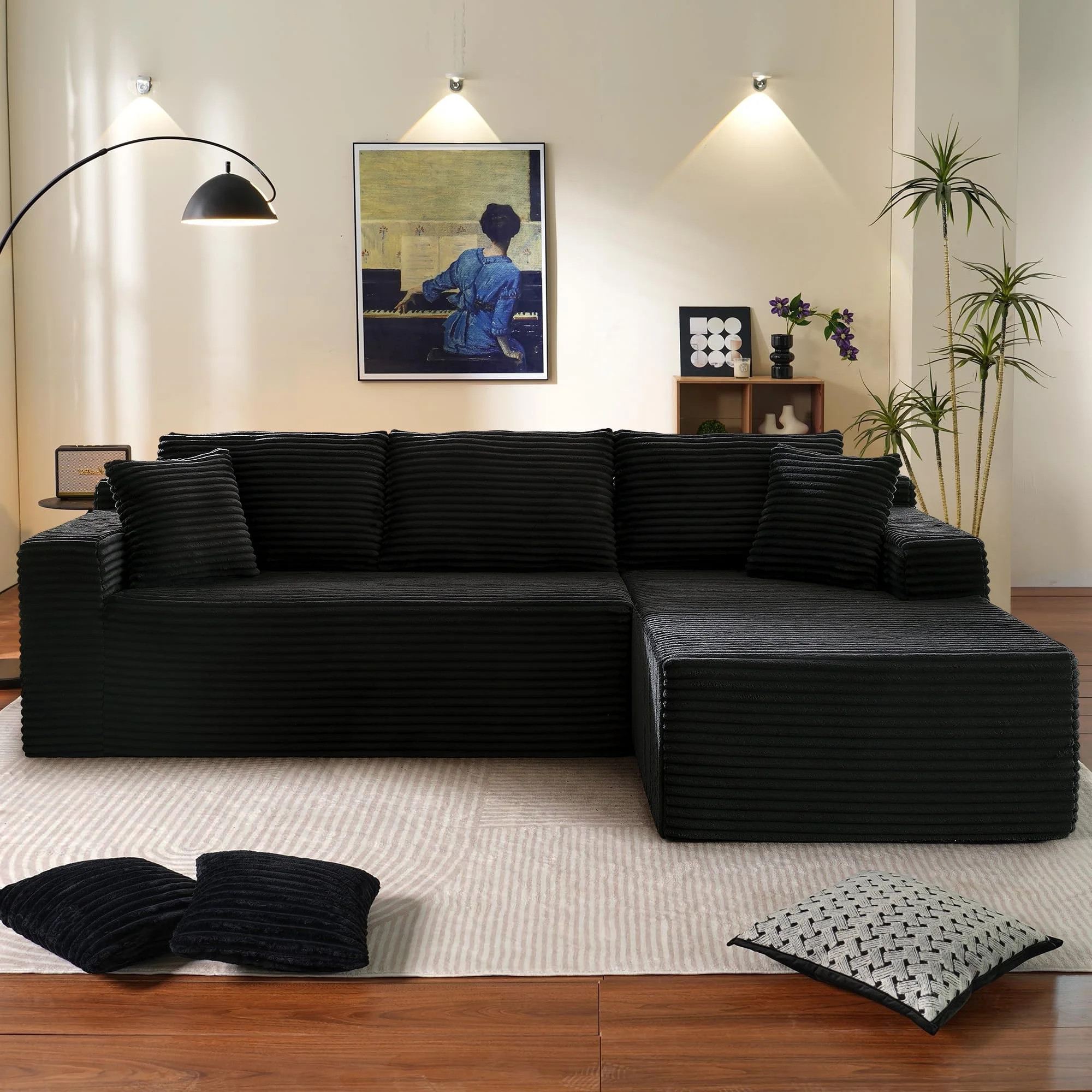 Muumblus Modular Sectional Sofa, Oversized L-Shape Cloud Couch, Modern Corduroy Sleeper Couches f... | Walmart (US)